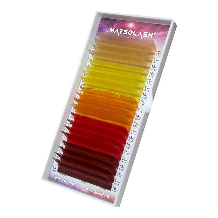 Ресницы MarsoLash Закат D микс